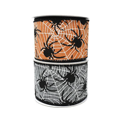 Halloween Spiders and Cobwebs Wired Ribbon, 2-1/2-Inch, 10-Yard