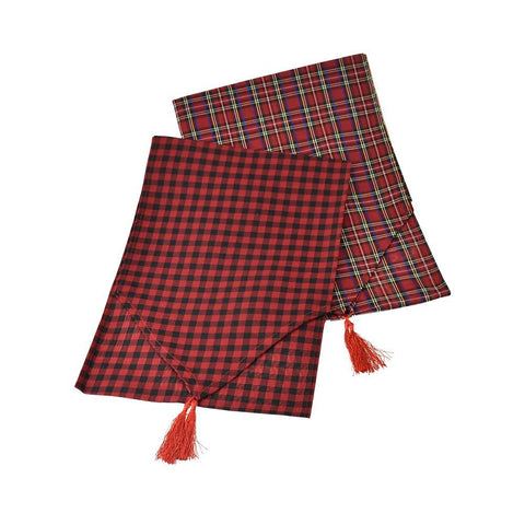 Christmas Buffalo Plaid Table Runners, 71-Inch, 2-Piece