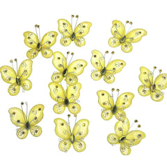 Organza Nylon Glitter Butterflies, 2-inch, 20-count