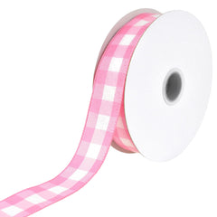 White Buffalo Plaid Wired Ribbon, 1-1/2-inch, 50-yard