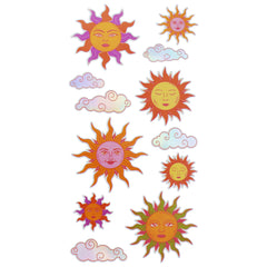 Celestial Sun Holographic Vinyl Craft Stickers, 1-3/4-inch, 12-piece