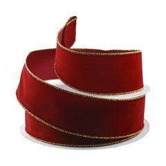 Christmas Velvet Wired Edge Ribbons