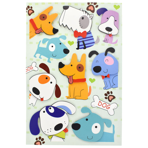 Dog 3D Cardstock Craft Stickers, 2-1/4-inch, 10-piece