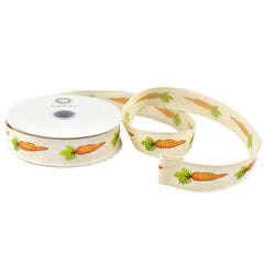 Easter Cottage Carrots Wired Ribbon, 10-yard