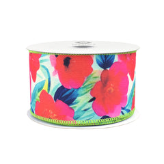 Spring Blooming Begonias Deluxe Wired Ribbon, 10-yard