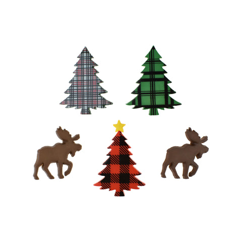 Christmas Tree Reindeer Mini Embellishments, 1-inch, 5-piece