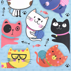 Cat 3D Cardstock Craft Stickers, 2-1/8-inch, 10-piece