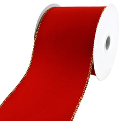Christmas Velvet Wired Edge Ribbons