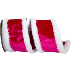 Plush Velvet Faux Fur Trim Wired Edge Ribbon, 5-yard