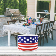 Patriotic Continuous Flag Stars and Stripes Wired Ribbon, 10-yard