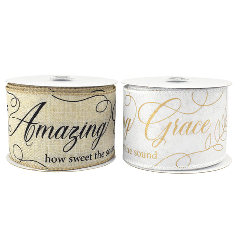 Patriotic Amazing Grace Wired Ribbon, 10-yard