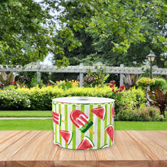 Summer Watermelon Popsicle Stripes Wired Ribbon, 2-1/2-inch, 10-yard
