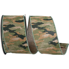 Camouflage Wired Edge Ribbon, 10-yard