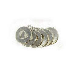 Silver Plated Metal Heart Charm Decor