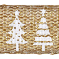 Christmas Tree Silhouettes Woven Ribbon, 5/8-inch, 10-yard