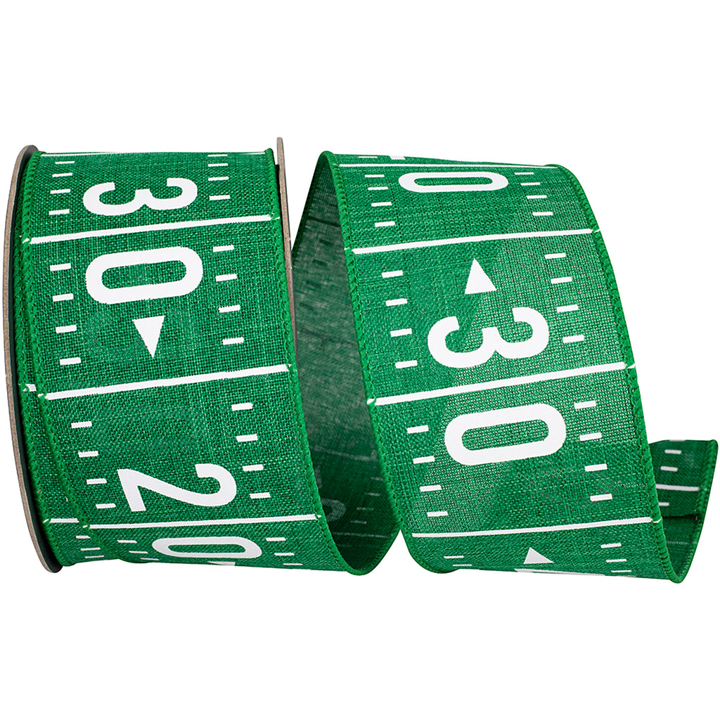 Football Field Wired Edge Ribbon, 2-1/2-inch, 10-yard