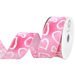 Valentine's Iridescent Heart Outlines Wired Ribbon, 10-yard