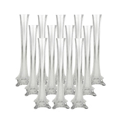 Tall Eiffel Tower Glass Vase Centerpiece, 28-inch, 12-count