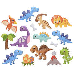 Dinosaur Puffy Sheen 3D Craft Stickers, 1-3/4-inch, 30-piece