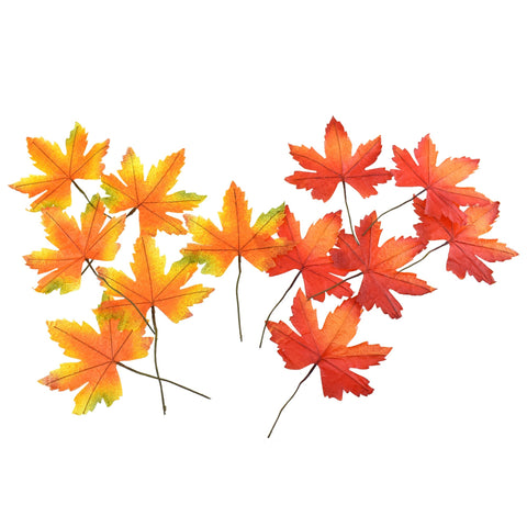 Artificial Assorted Fall Maple Leaf Picks, 6-Inch, 6-Count