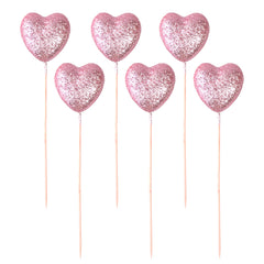 Valentine's Foam Glitter Heart Picks