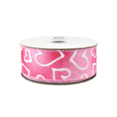 Valentine's Iridescent Heart Outlines Wired Ribbon, 10-yard