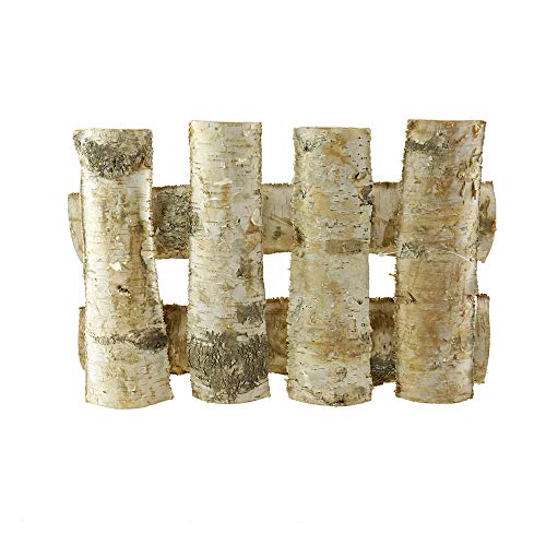 Mini Wooden Birch Fence Decoration, 13-1/2-inch