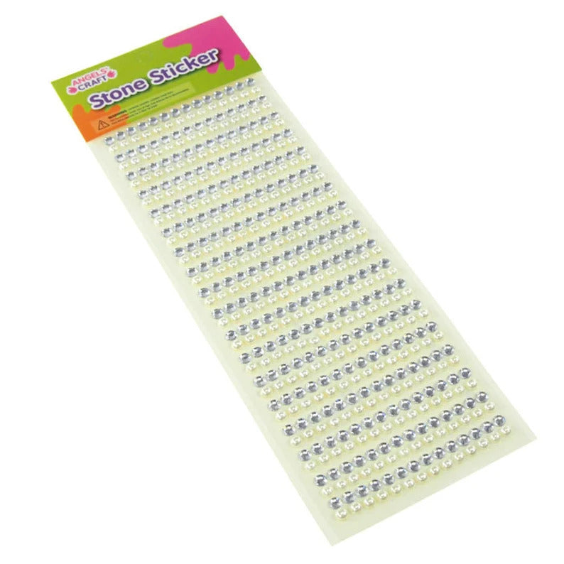 Self Adhesive Alternating Rhinestone & Pearl, 6mm, 36 Strips