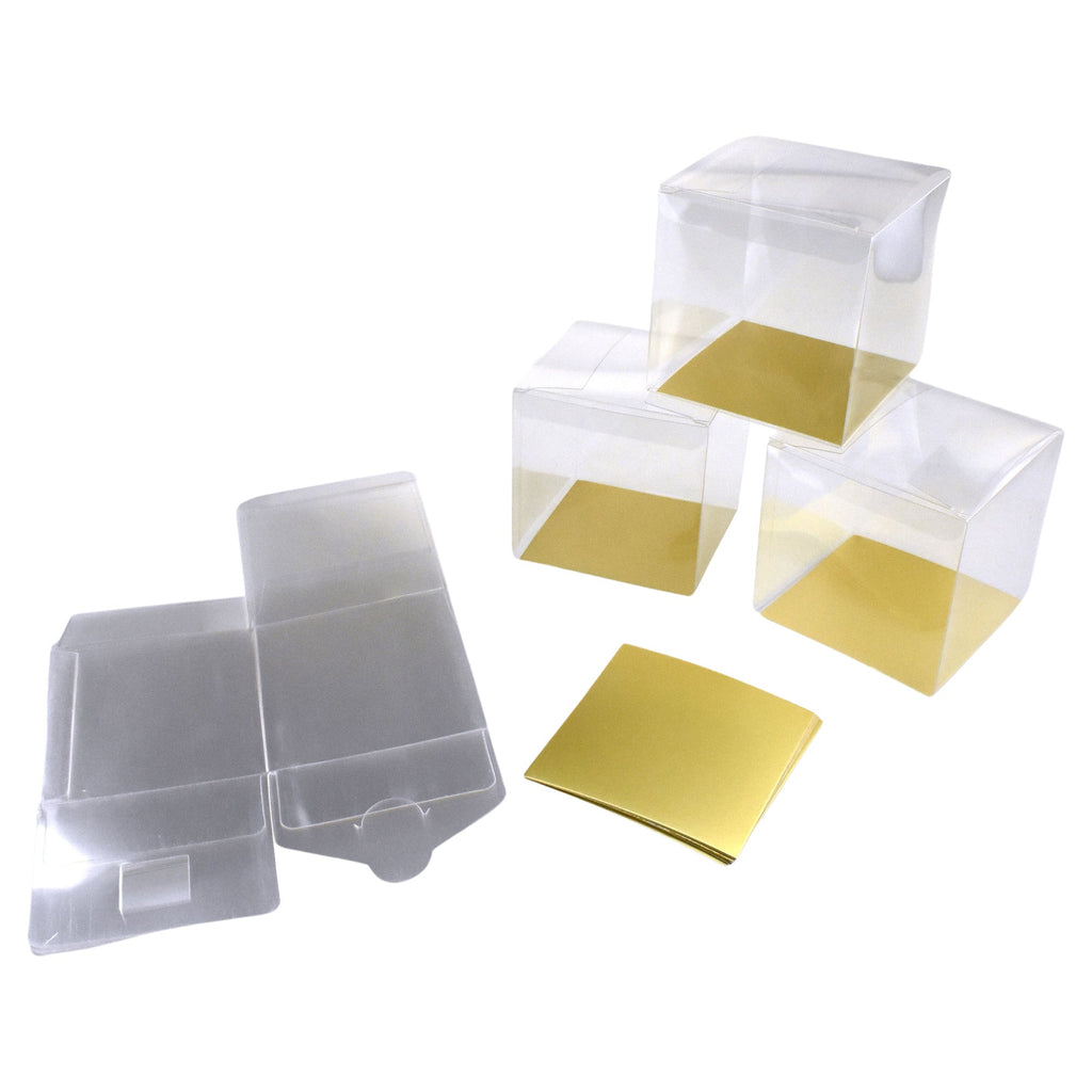 PVC Gift Box, 3-1/2-Inch x 3-1/2-Inch x 3-1/2-Inch, 12-Count - Clear