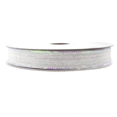 Sheer Glitter Stripe Corsage Ribbon, 5/8-Inch, 50-Yard