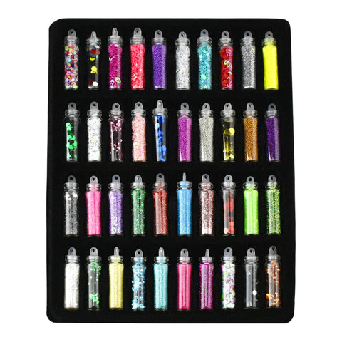 Assorted Mini Craft Glitter and Sequins Vials, 2-Ounce, 40-Piece
