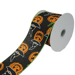 Jack O' Lanterns with Witch Hats Ribbon, 2-1/2-Inch, 10-Yard