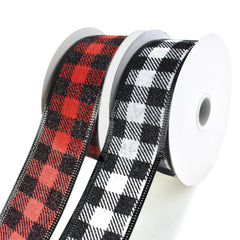 Glitter Buffalo Plaid Wired Ribbon, 1-1/2-Inch, 10-Yard