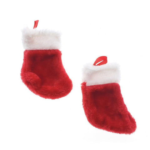 Mini Plush Christmas Stockings, 5-1/2-Inch, 2-Count