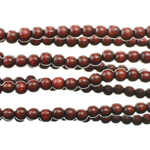 Wooden Bead Christmas Garland, 9-Feet - Burgundy