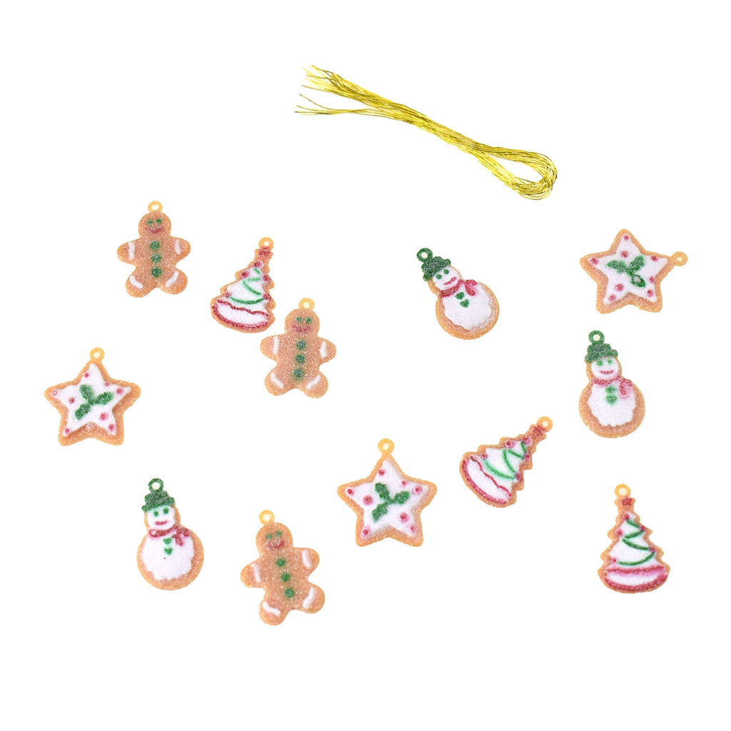 Miniature Gingerbread Christmas Ornaments, 1-Inch, 12-Piece