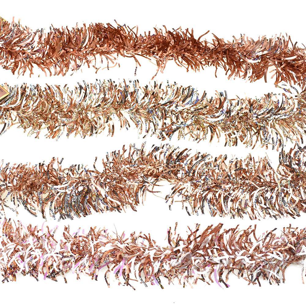 Christmas Metallic Wave Tinsel Garlands, 8-Feet, 4-Piece