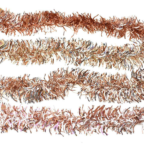 Christmas Metallic Wave Tinsel Garlands, 8-Feet, 4-Piece