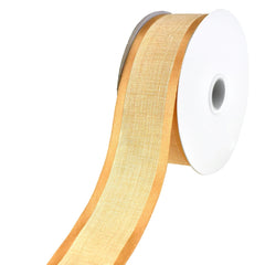 Faux Linen Ribbon with Satin-Edge, 25-yard