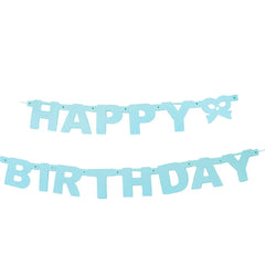 Happy Birthday Letter and Bow Banner, 4-1/4-Inch, 5-Feet