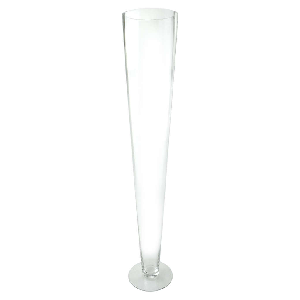 Tall Trumpet Glass Vase, 24-Inch - Clear