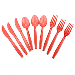 Transparent Plastic Cutlery, Assorted Sizes, 24-Piece