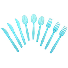 Transparent Plastic Cutlery, Assorted Sizes, 24-Piece