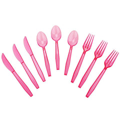 Transparent Plastic Cutlery, Assorted Sizes, 24-Piece