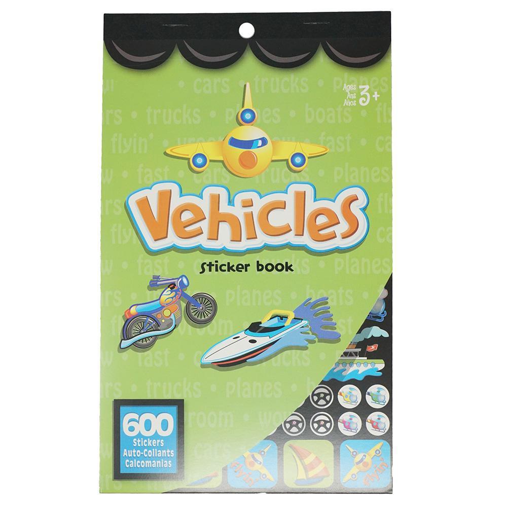 Vehicles Craft Sticker Book Assortment, 600-Piece