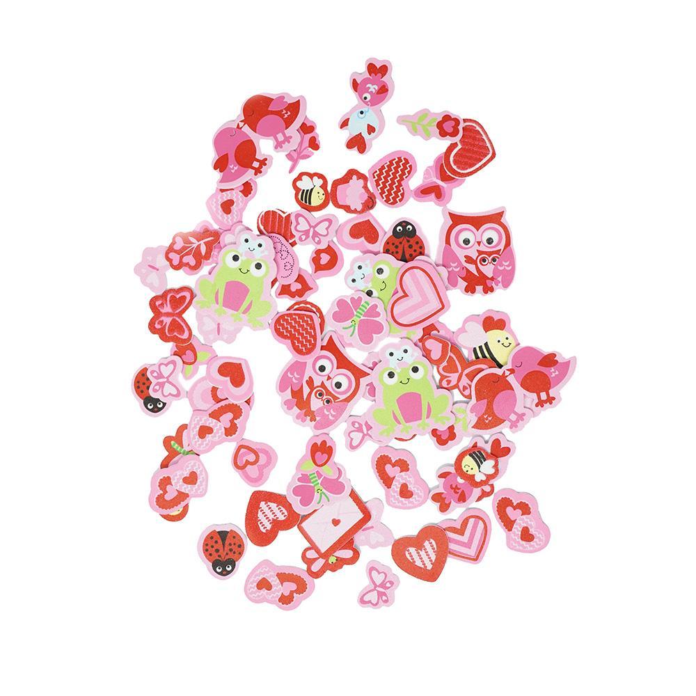 Foam Valentines Gone Sweet Stickers, 74-Piece