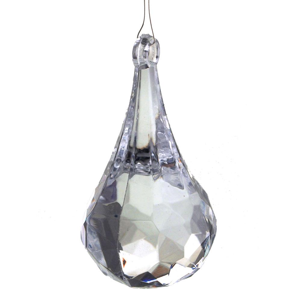 Chandelier Hanging Crystals, Raindrop, Clear, 3-Inch, 6-Piece