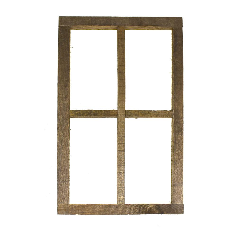 Miniature Wooden Four Panel Window Frame, 22-Inch