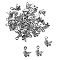 Baby Carriage Metal Charms, 1/2-Inch, 30-Count