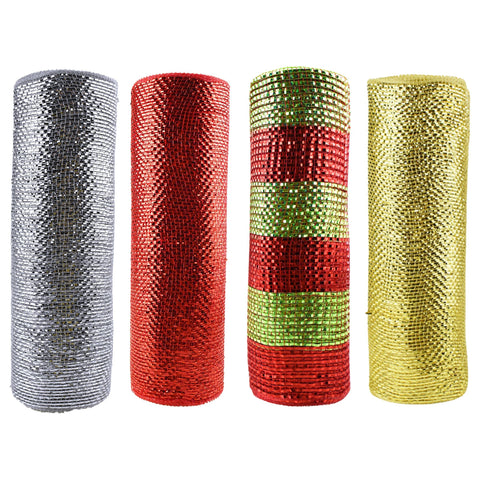 Metallic Fabric Mesh, 10-Inch x 10-Yard